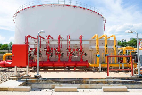 Industrial-Storage-Tank-with-Installed-Fire-Protection-System