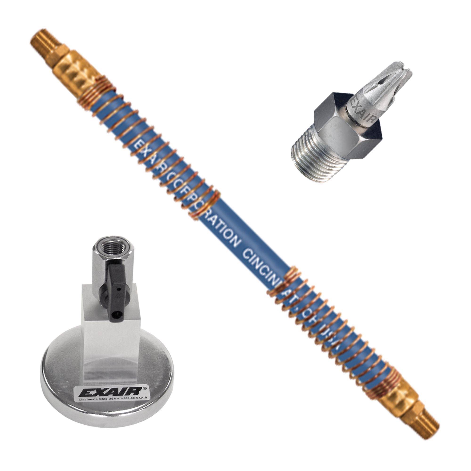 エアジー　EAUZAURA EXAIR Nano Super Air Nozzle™ with Stay Set Hose and Magnetic Base
