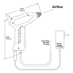 Exair-Intellistat-Ion-Air-Gun-dimensions