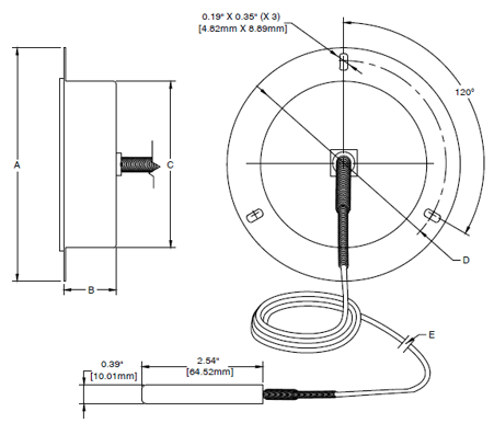 Thermometer-3.5-front-flange-diagram