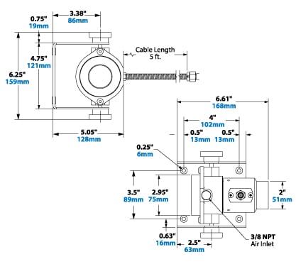 Exair Ion Air Canon Dimensions