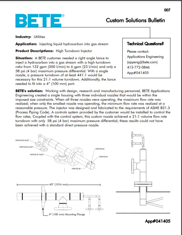 BETE Injection Hydrocarbon Gas 041405