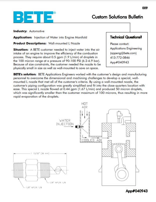 BETE Water Injection Auto 040943