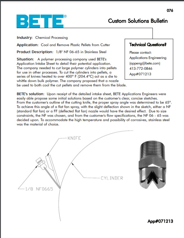 BETE Cooling Removing Pellets 071213