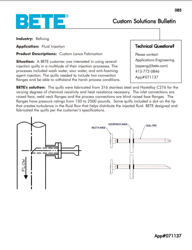 BETE Fluid Injection 071137