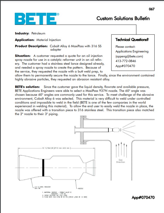 BETE Material Injection 070470