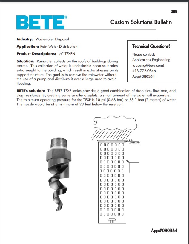 BETE Rainwater Distribution 080364