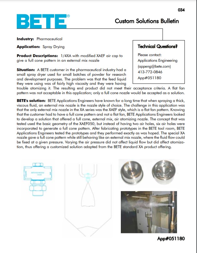 BETE Spray Drying 051180