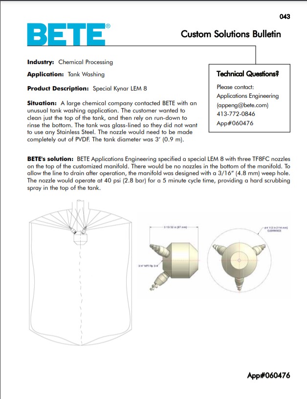 BETE Tank Washing 060476