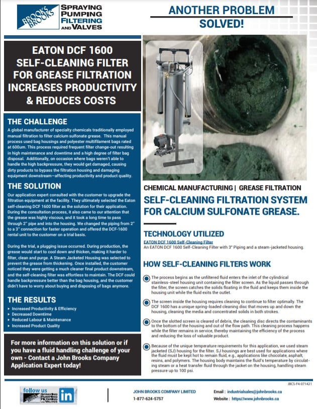 Case Study: EATON DCF 1600 for Calcium Sulfonate Grease Filtration