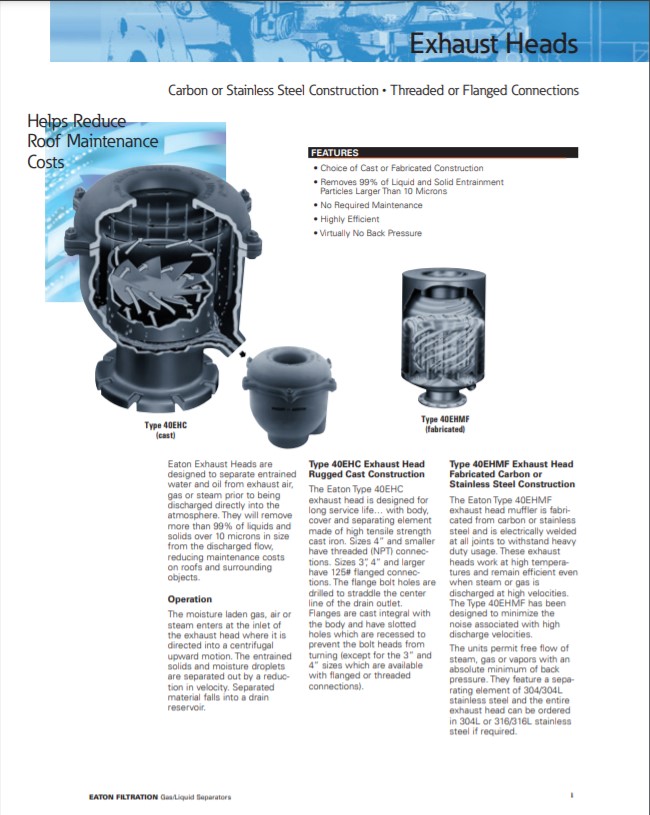 EATON Separator Exhaust Heads