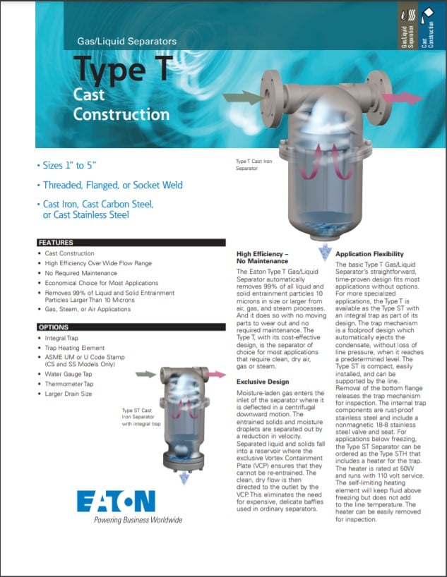 EATON T ST STH Gas Liquid Separators Cast