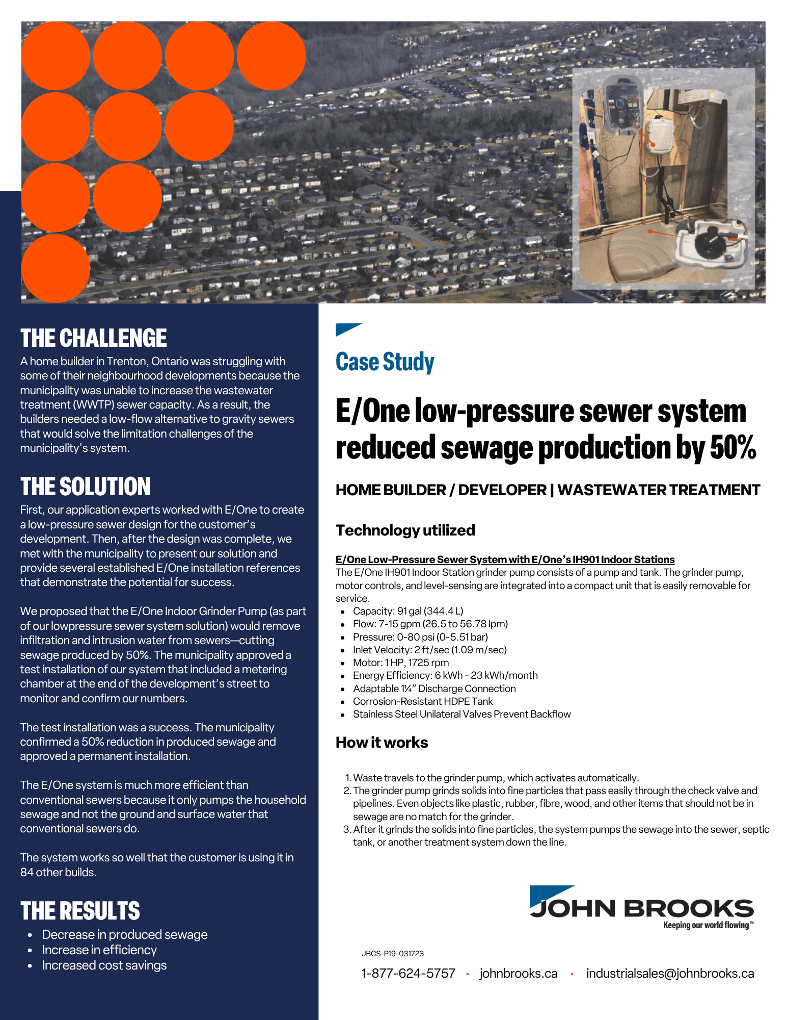 E/One Indoor Low-Pressure Sewer Systems Solve Sewage Capacity Problems