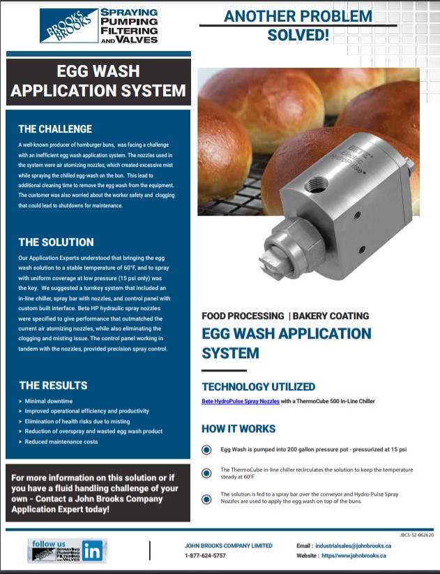Case Study - Egg Wash Application System using Bete HydroPulse Spray Nozzles