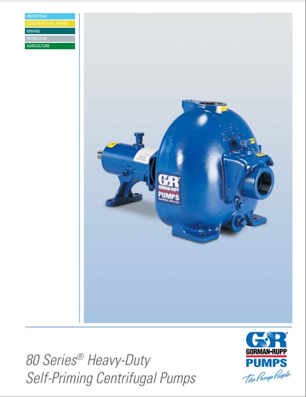 Gorman-Rupp 80 Series Self-Priming Pumps Brochure