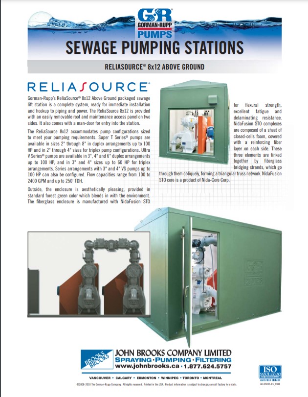 Gorman-Rupp ReliaSource 8x12 Above Ground Lift-Stations