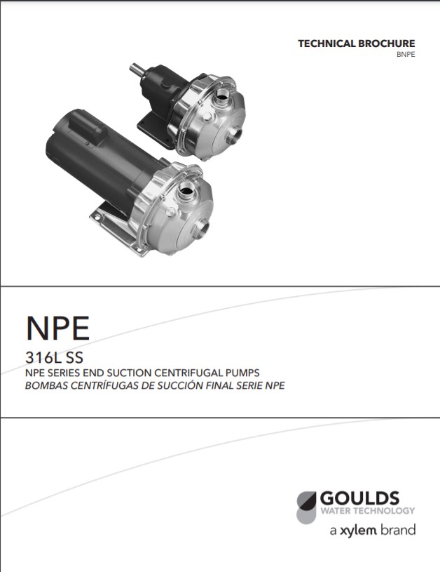 Goulds NPE End Suction Stainless Steel Pumps Technical Brochure
