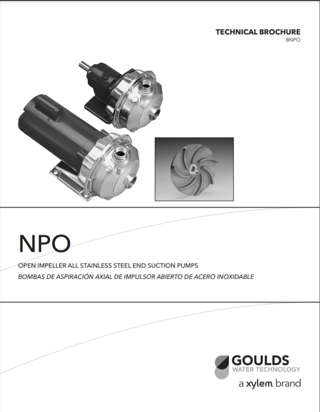 Goulds NPO End Suction Stainless Steel Pumps Technical Brochure