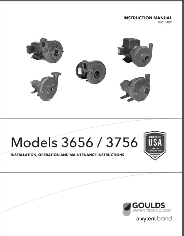 Goulds Xylem 3656 3756 Instruction Manual
