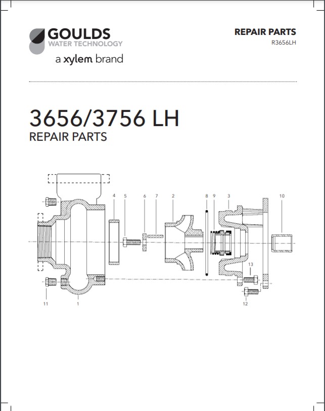 Goulds Xylem 3656 3756 LH Repair Parts