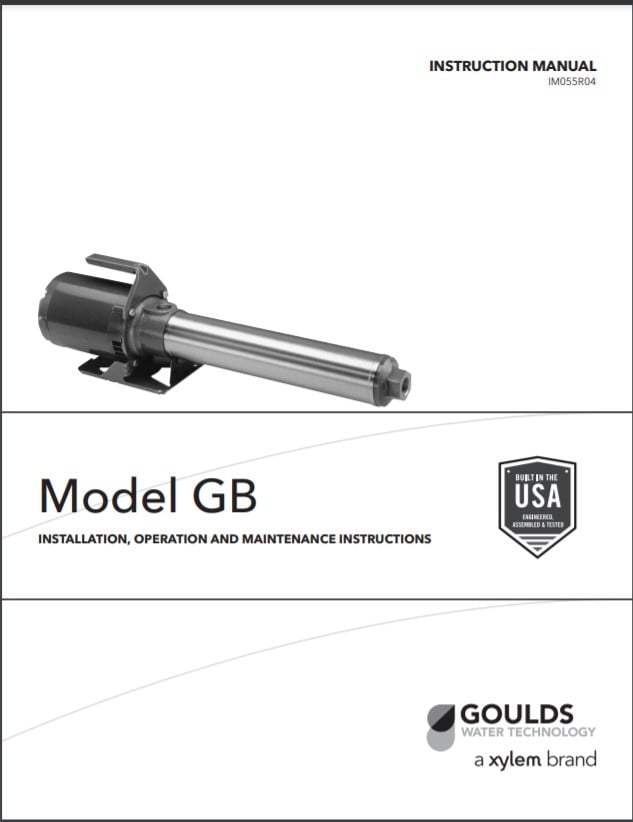 Goulds Xylem GB Series Instruction Manual