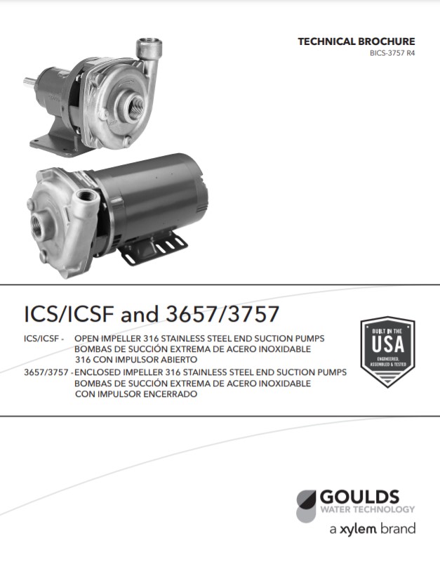 Goulds Xylem ICS-ICSF-3657-3757 Stainless Steel Technical Brochure