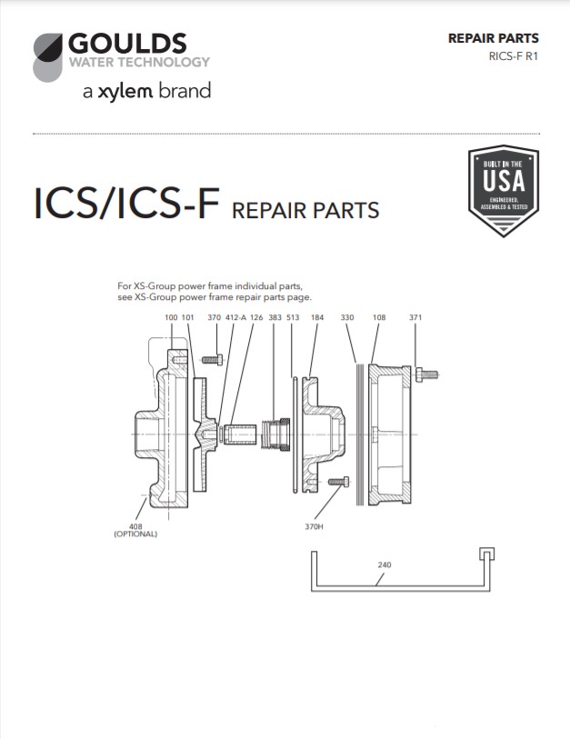 Goulds Xylem ICS-ICSF Repair Parts