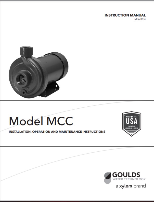 Goulds Xylem MCC Instruction Manual