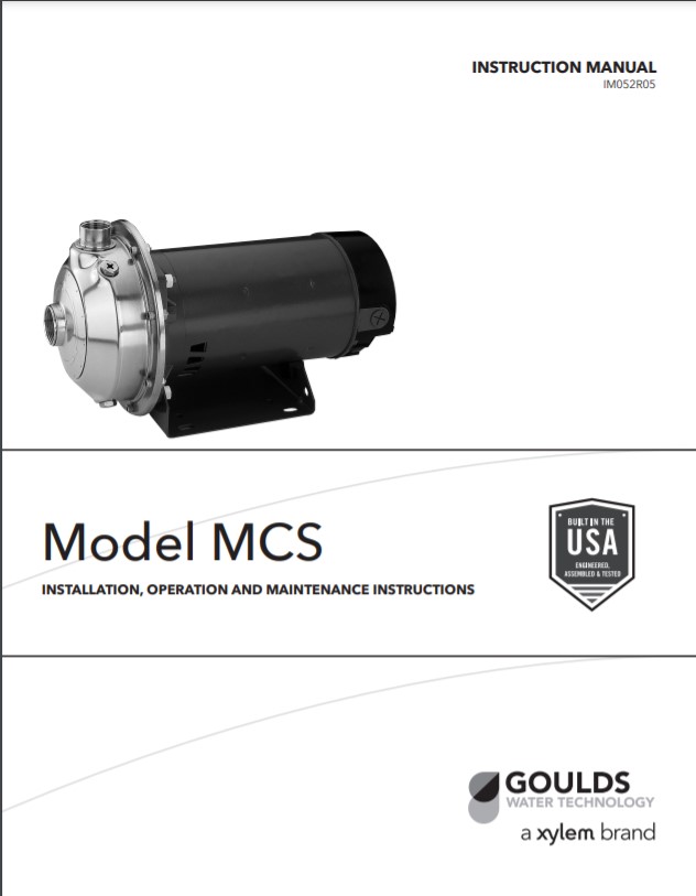 Goulds Xylem MCS-Instruction Manual
