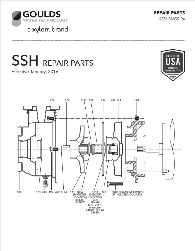 Goulds-Xylem-SSH-S-and-M-Group-and-SSH-F-C-submittals-Repair-Parts