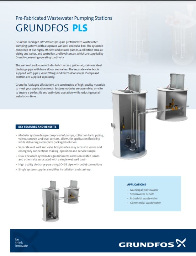 Grundfos PLS Pre-Packaged Pumping Stations