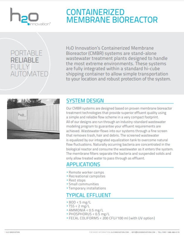 H2O Innovation-Containerized Membrane Bioreactor