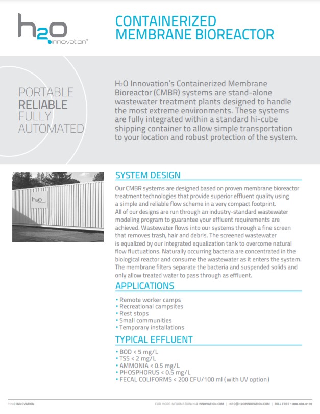 H2O Innovation-Containerized Membrane Bioreactor