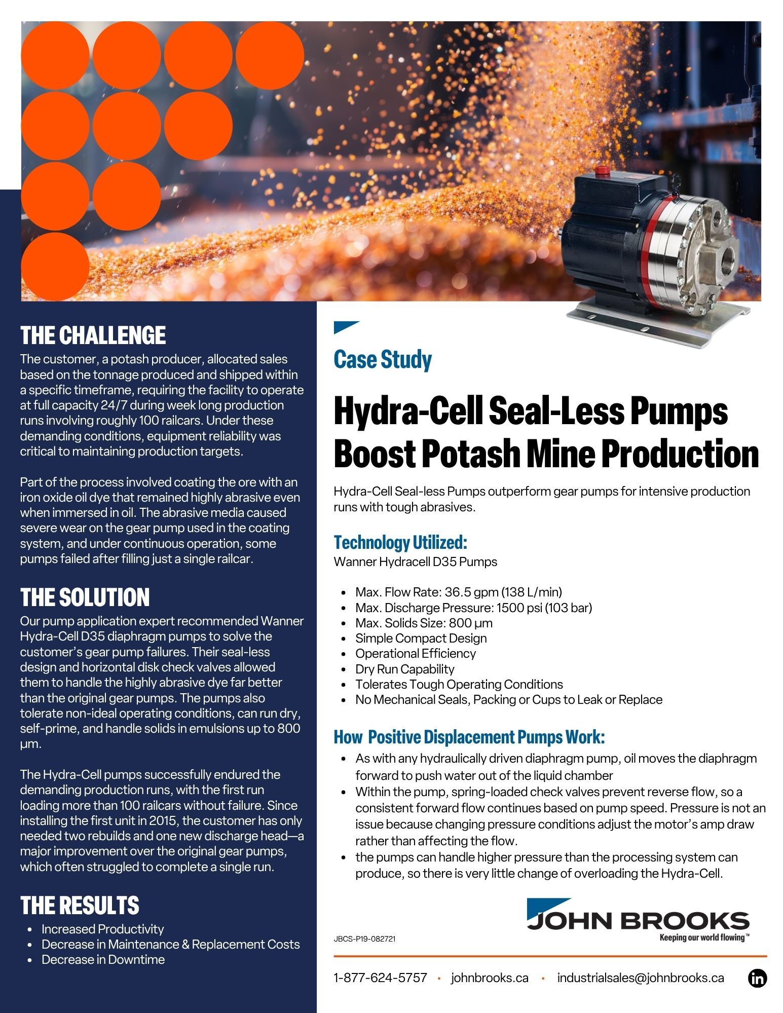 Hydra-Cell D35 Seal-less Diaphragm Pumps for Potash Red Dye