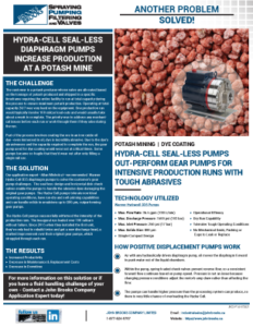 Hydra-Cell D35 Seal-less Diaphragm Pumps for Potash Red Dye