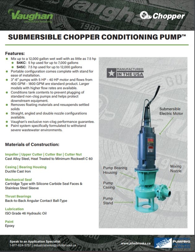 JB Vaughan Conditioning Pump Spec Sheet 0420