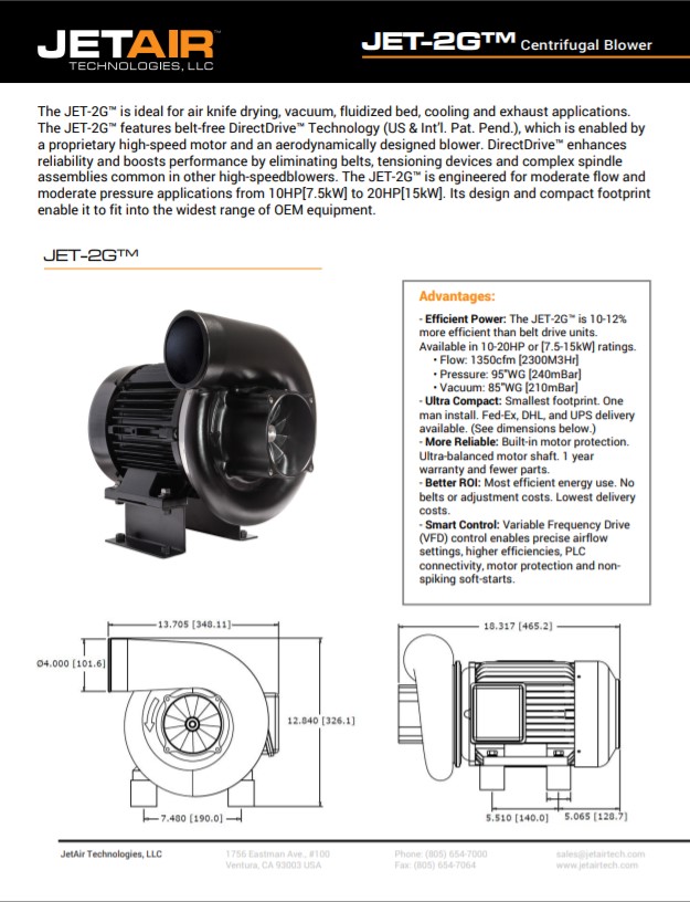 Jet-2G Centrifugal Blower