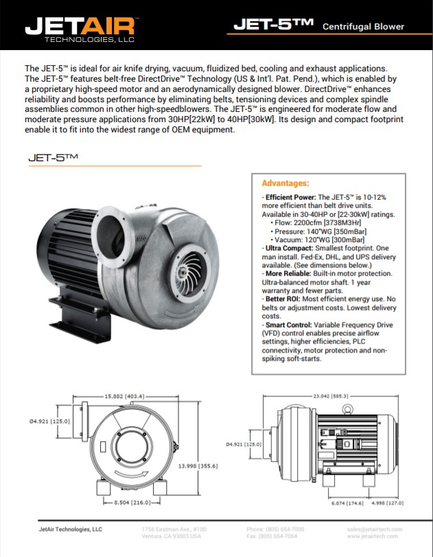 Jet-5 Centrifugal Blower