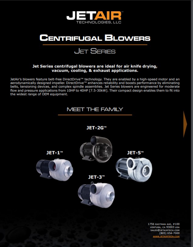 JetAir Centrifugal Blowers Meet the Family