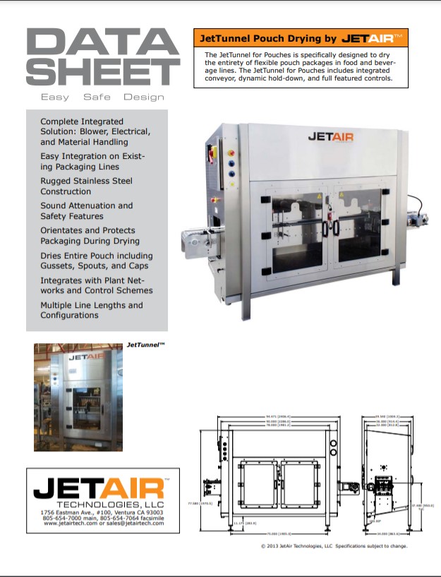 JetTunnel for Pouches Data Sheet
