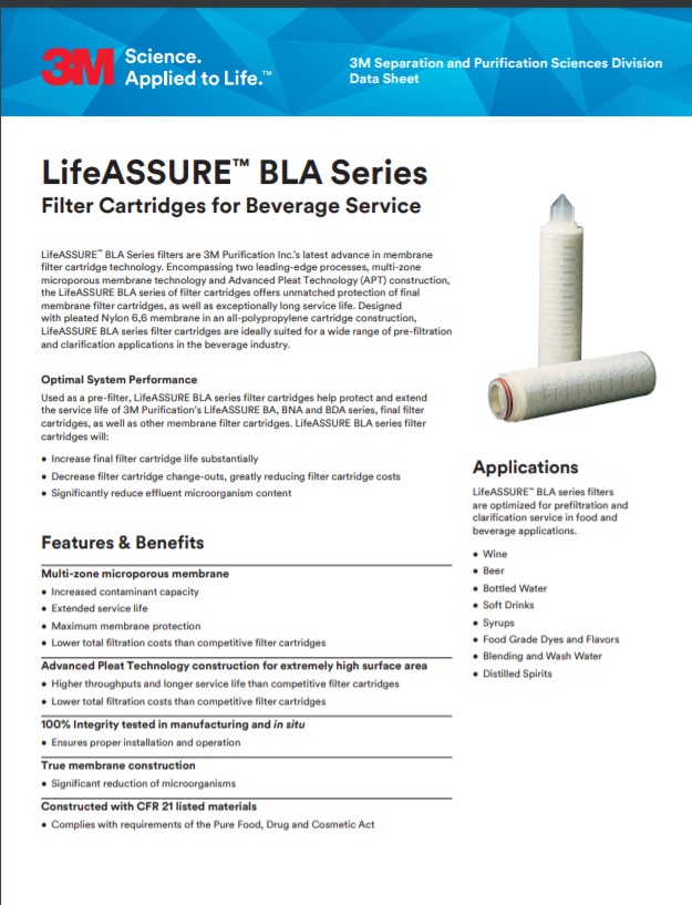 3M LifeASSURE BLA Filter Cartridges