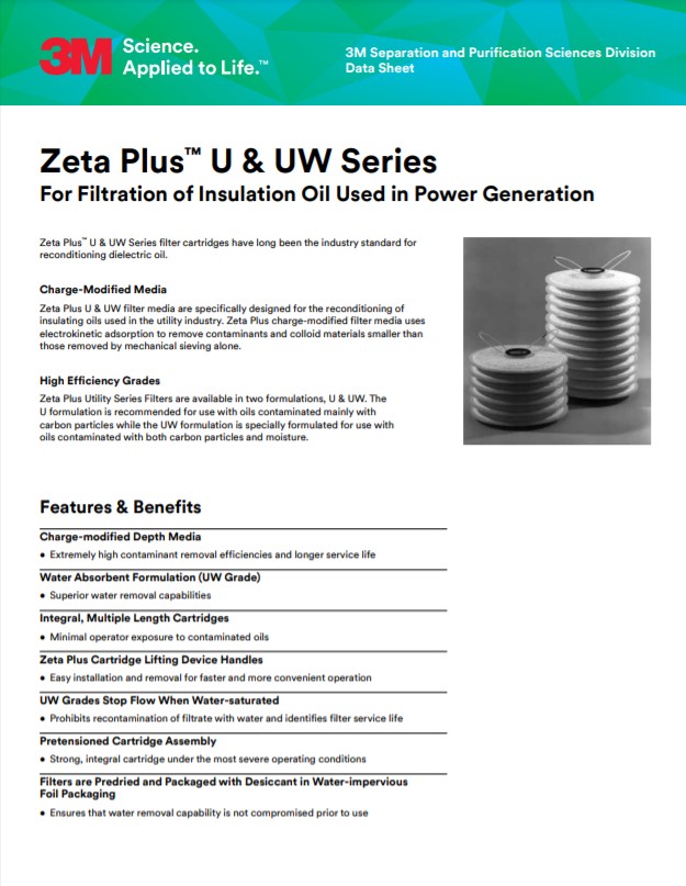 3M Zeta Plus U UW Filters
