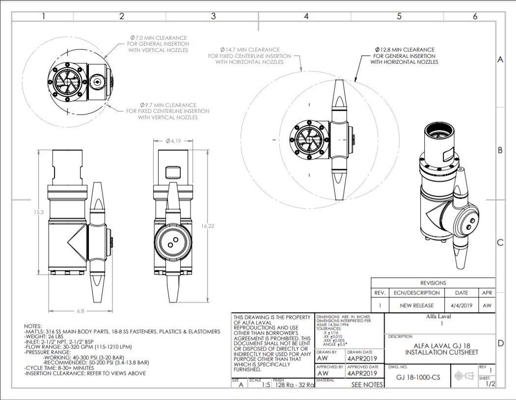 Alfa Laval GJ 18 - Drawing