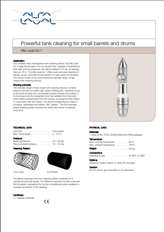 Alfa Laval GJ 7 - Product Brochure