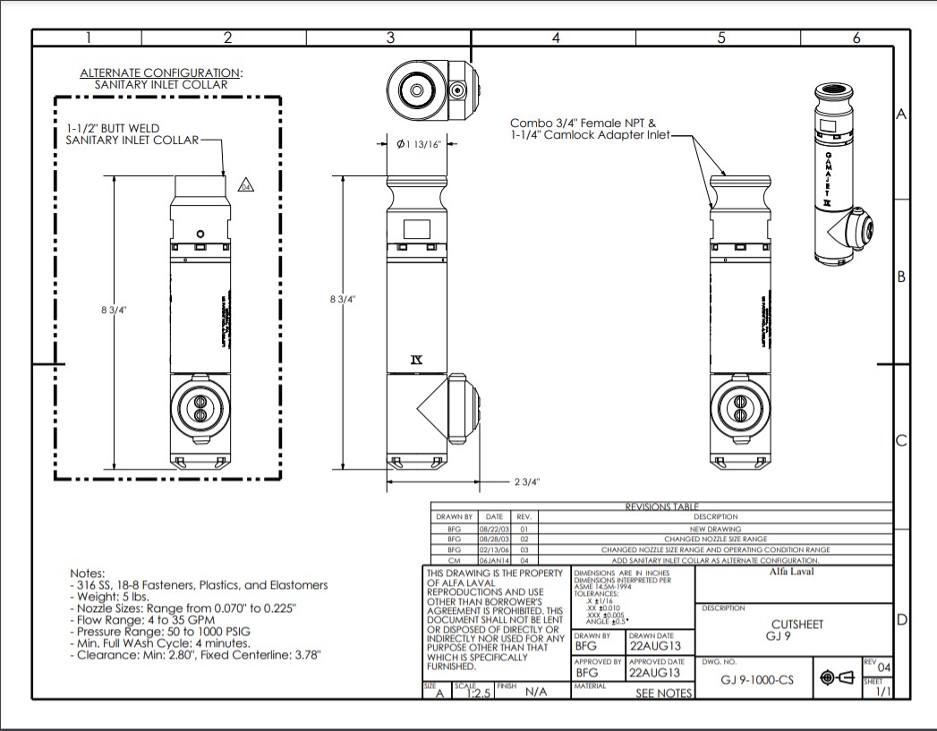 Alfa Laval GJ 9 - Drawing