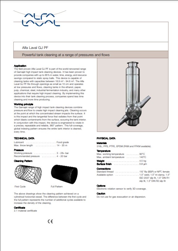 Alfa Laval GJ PF Product Brochure