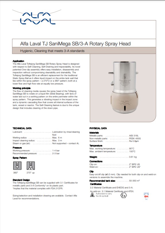 Alfa Laval SaniMega - Product Brochure
