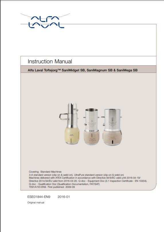 Alfa Laval SaniMega SB Instruction Manual