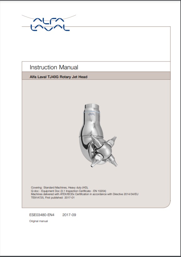 Alfa Laval TJ 40G - Manual