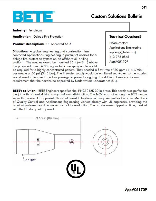 Custom Spray Nozzle Solutions - Deluge Fire Protection